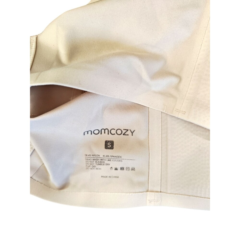 Momcozy Nursing Bra Size Small Tan/Cream Unlined Wireless Adjustable Clasp Back - Picture 3 of 3